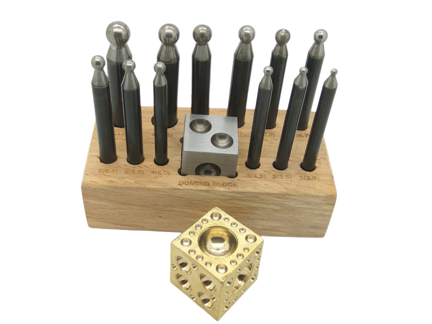 12 Steel Dapping Punches With 2 Doming Block(steel & brass) Jewellery Metalwork