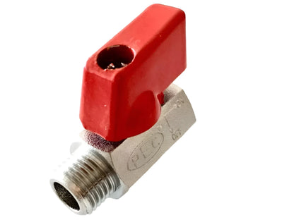 1/4" Plated Mini Ball Valve With Alloy (Not Plastic) Lever