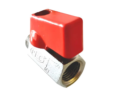 1/4" Plated Mini Ball Valve With Alloy (Not Plastic) Lever