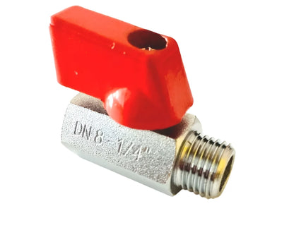 1/4" Plated Mini Ball Valve With Alloy (Not Plastic) Lever